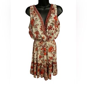 Nostalgia Floral Print Sleeveless Dress